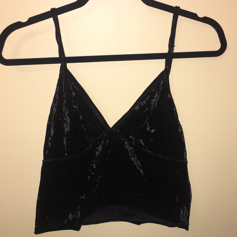 Velvet Black Crop Top